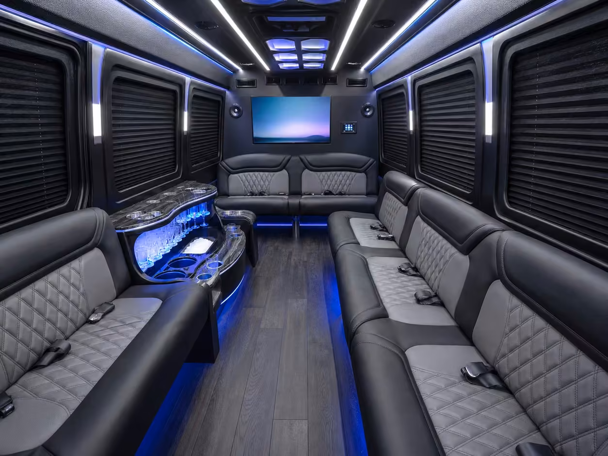14 passenger sprinter limousine inside
