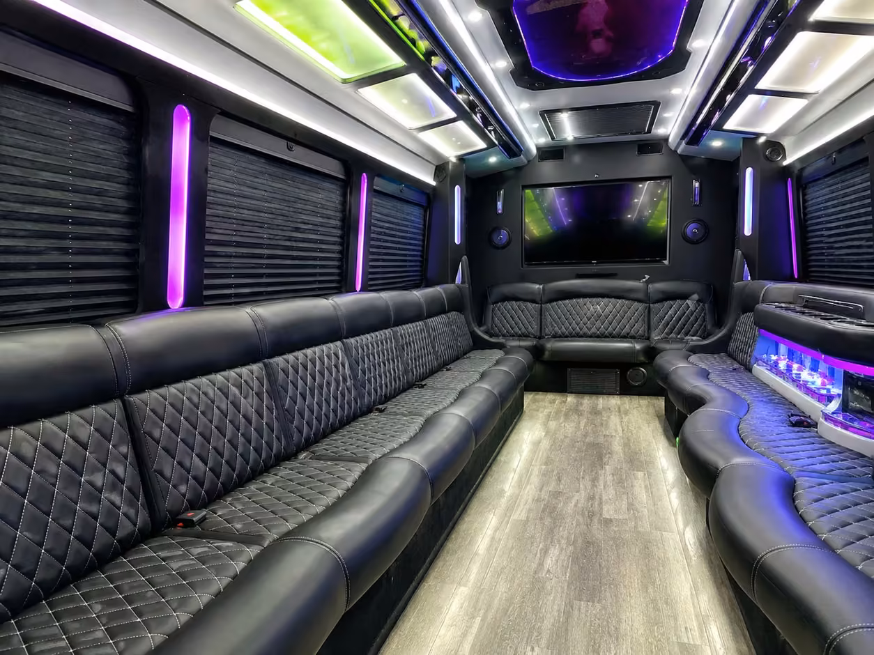 15 passenger party bus interior