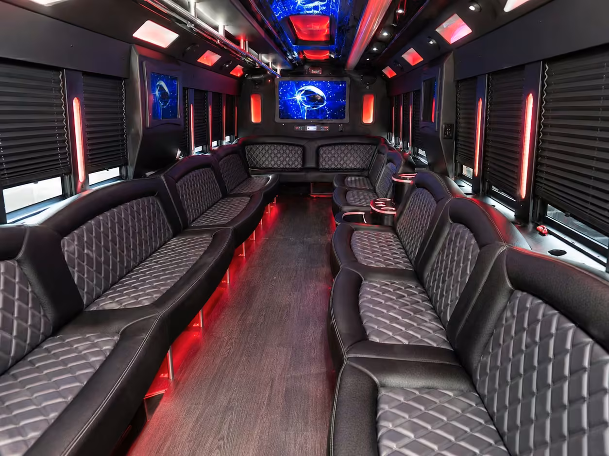18 passenger party bus interior