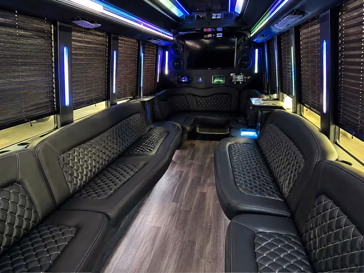 20 passenger party bus interior