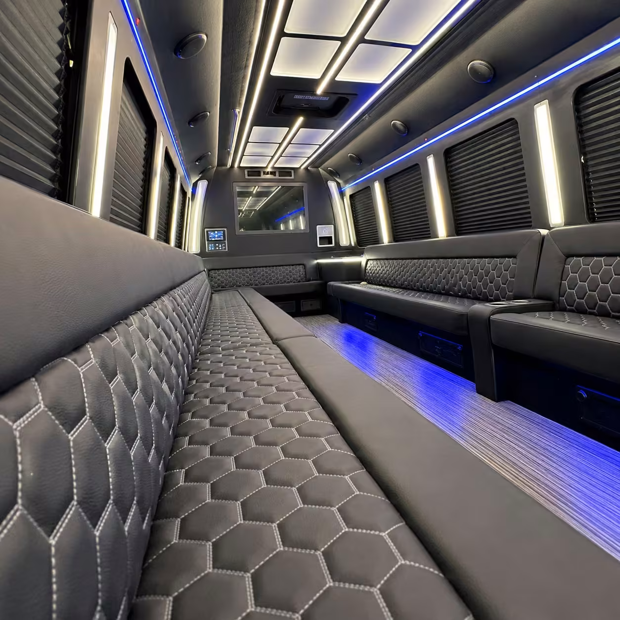 28 passenger party bus interior