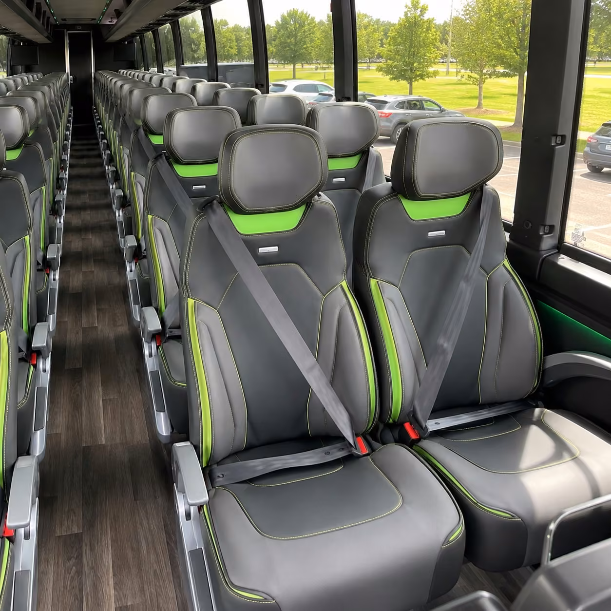 40 56 passenger charter bus inside