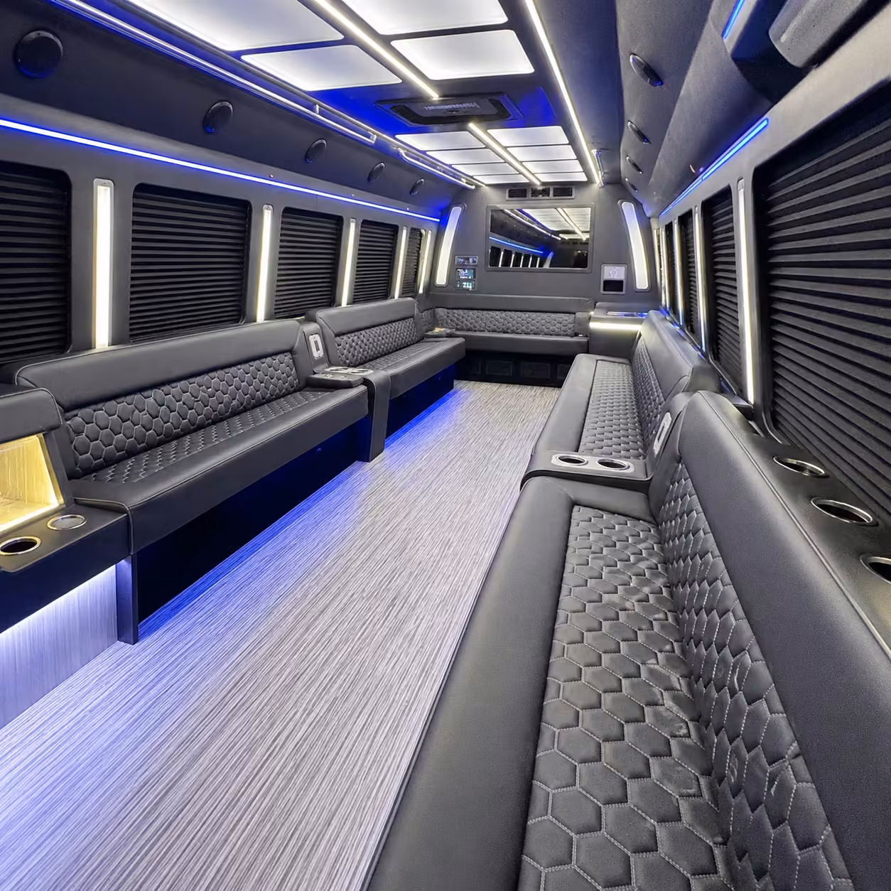 40 passenger party bus interior