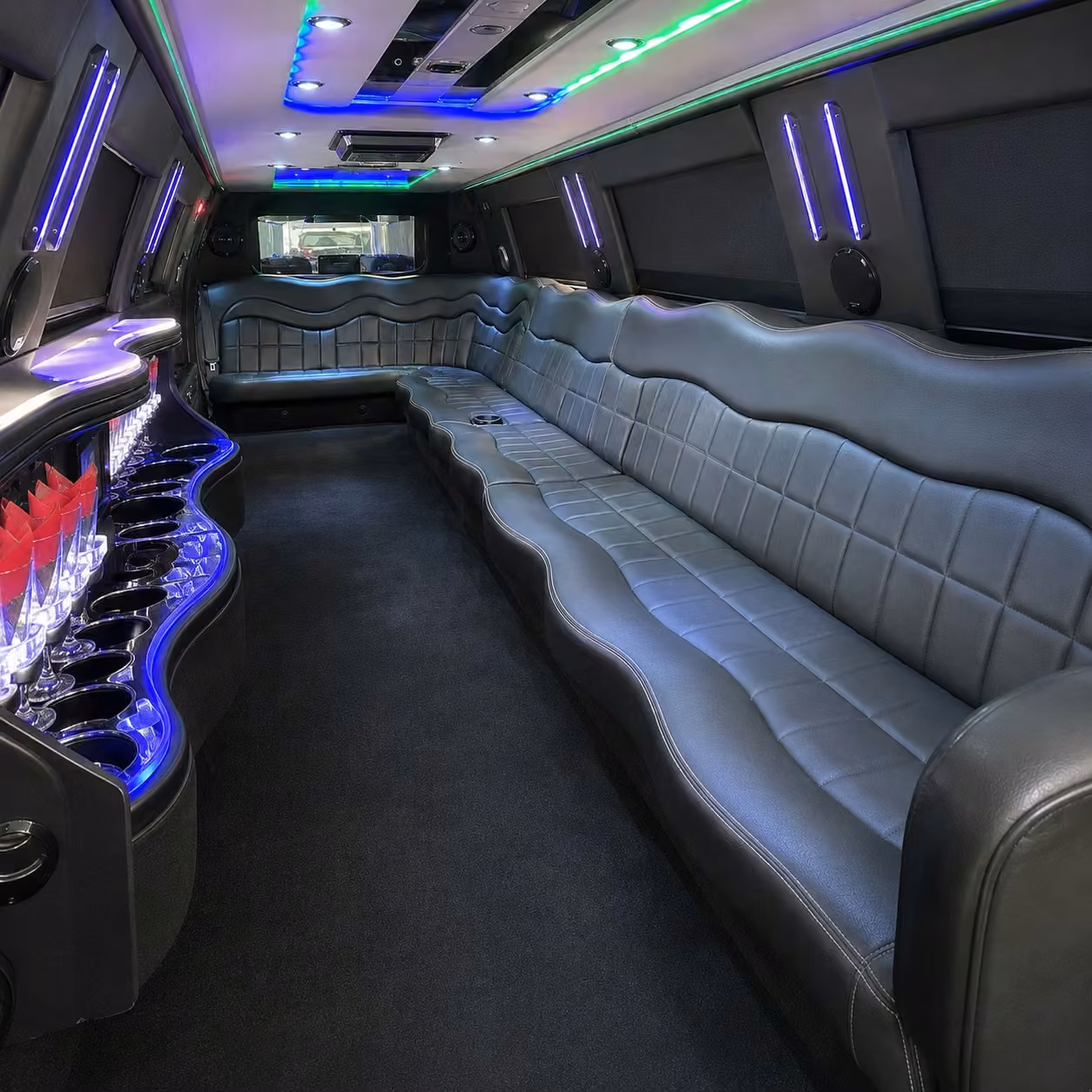 escalade limo inside